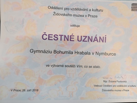 Vernisáž v Židovském muzeu - čestné uznání